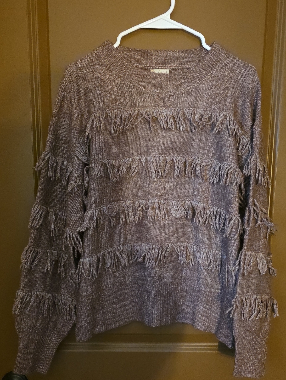 Ladies Hem & Thread Sweater,  Mulberry, Sz S